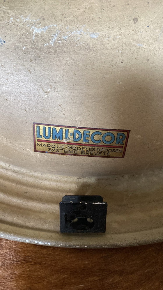 Vintage Lumi Art Deco Ceiling Light French design brass gold, Metal (photo 4 of 5)