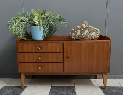 Brown wood lowboard 1960s