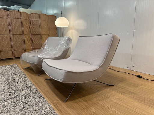 2x Newly Upholstered Ligne Roset Pop Lounge Armchairs