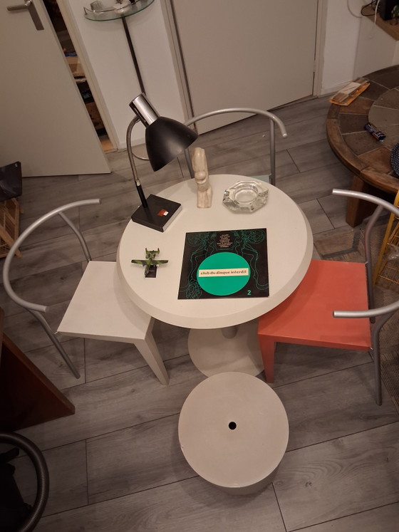 Image 1 of Design set Philippe Starck tafel,krukje en 3 stoelen