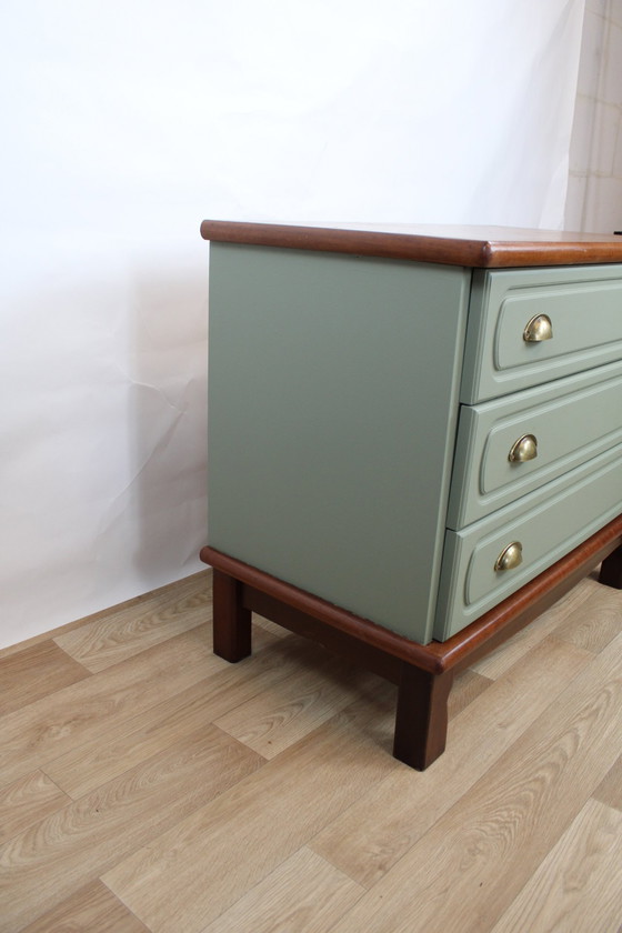 Image 1 of CÓMODA 3 CAJONES VERDE SALVIA GAUTIER 1970 FRANCIA