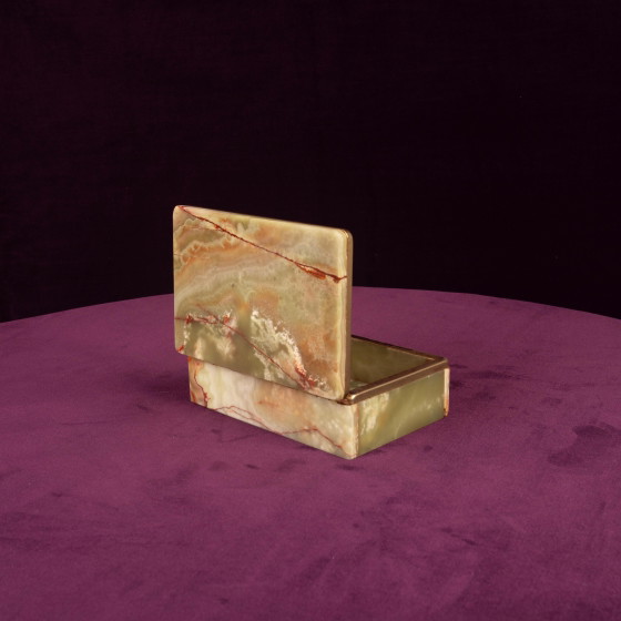 Groene Onyx en Messing Doos met Deksel, Italië 1970 – Decoratieve objecten, Marble, Italian Design (photo 10 of 18)