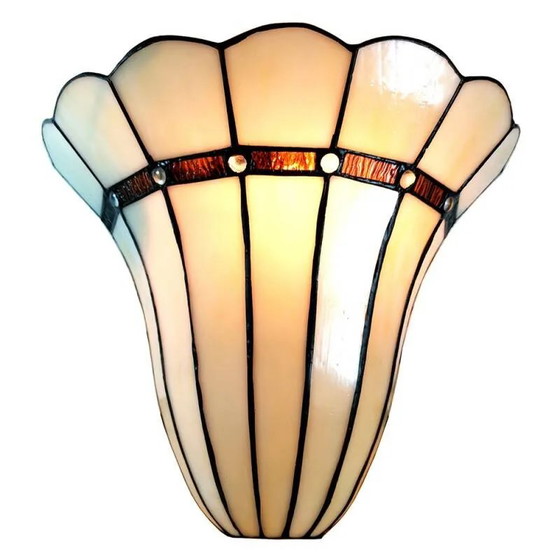 Aplique de pared Tiffany flor, Cristal, Vidrio, Blanco (foto 4 de 5)