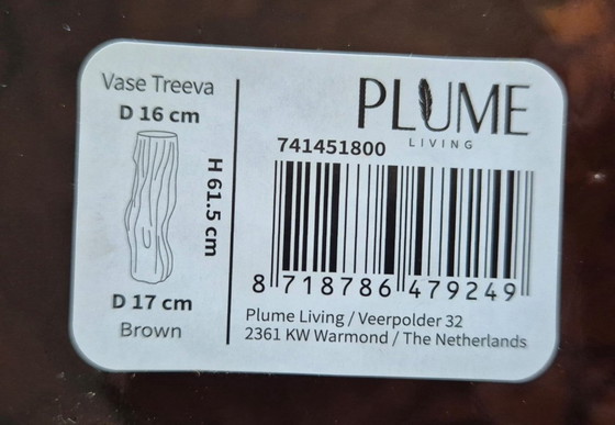 Image 1 of Jarrón de cristal con estructura de tronco de árbol de 61 cm.