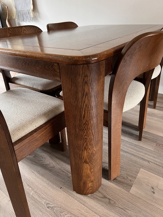 Image 1 of Beautiful brutalist set of 6 chairs and table