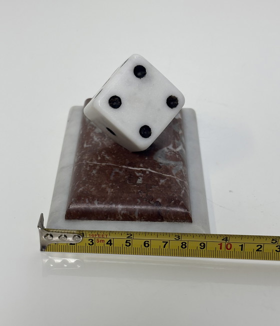 Image 1 of Art Deco handgemaakte presse-papier marmeren dobbelsteen 3D