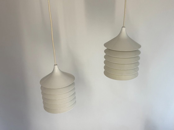 Image 1 of 2x Vintage IKEA lamp: witte Duett T202, Bent Gantzel Boysen