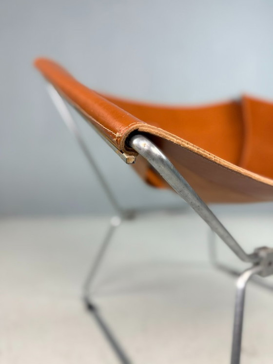 Image 1 of Poltrona in pelle cognac AP-14 di Pierre Paulin per A. Polak, 1955