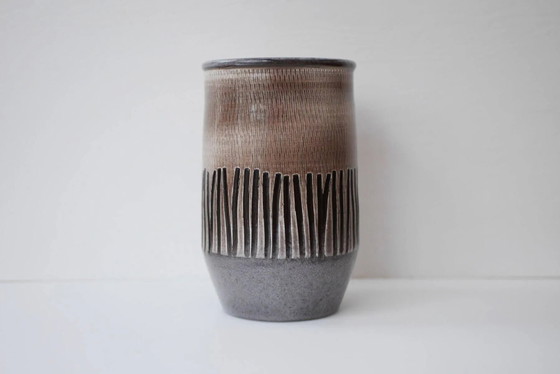 Image 1 of Mid-century Scandinavian modern art design pottery vases in ceramic by Ingrid Atterberg for Upsala Ekeby, Sweden, 1970s, set of