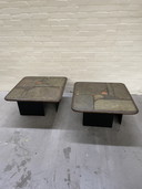 2 Natural stone side tables, Paul Kingma