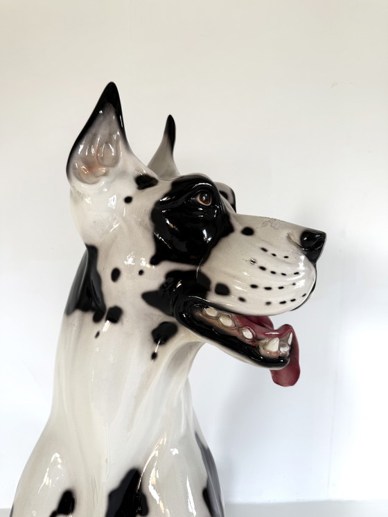 Image 1 of Vintage XXL Italiaans keramieken Deense dog ‘60