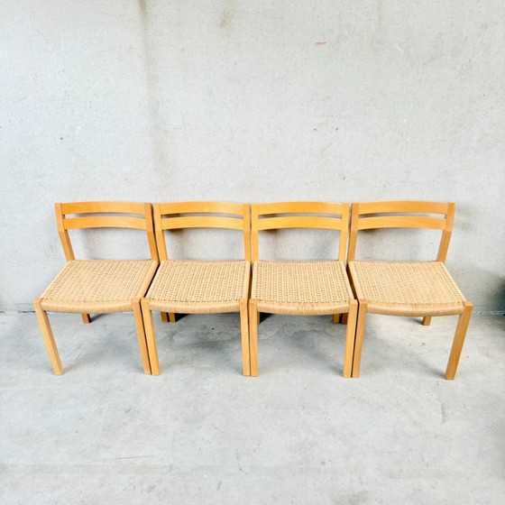 Image 1 of 4 sedie da pranzo Jl Moller Papercord