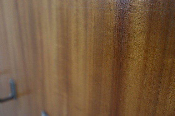 Image 1 of Modernist wall-mounted cloakroom in Teak, Aluminium & Nickel-plated Brass, 1950s