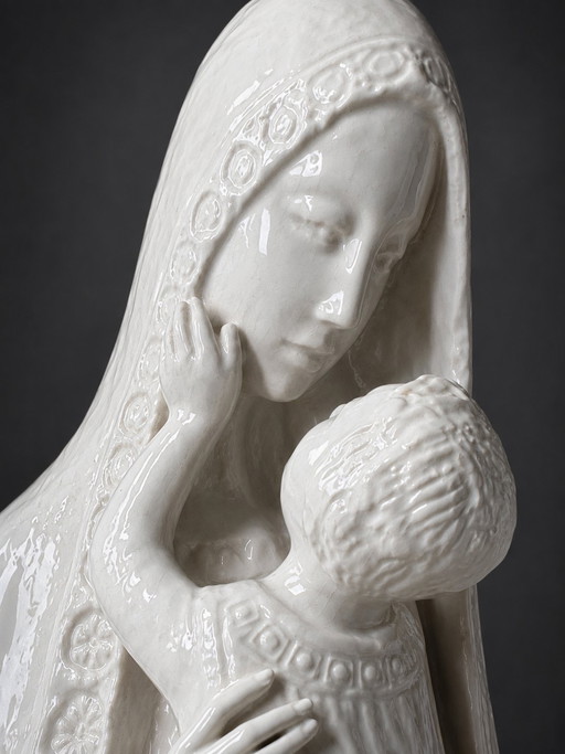 Madonna col Bambino Art Déco italiana – stile Lenci – ca. 1930–50