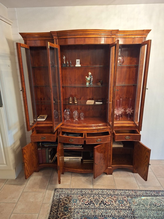Mooie houten vitrinekast, Vitrinekasten, Glas, Bruin (foto 2 van 5)
