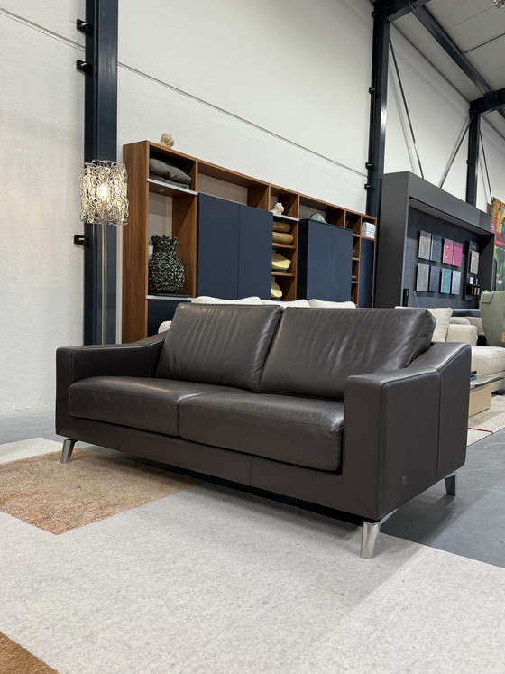 Image 1 of Leolux Antonia Sofa-Set, 3- und 2,5-Sitzer, braunes Leder