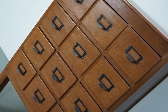 Image 1 of Botiquín/archivador antiguo holandés de roble, años 30