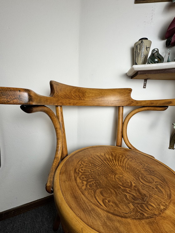Image 1 of Origineel duo vintage bentwood armstoelen – Thonet (Bieletz-Mistelbach, ca. 1920) & Fischel (Czechoslovakia, ca. 1950)