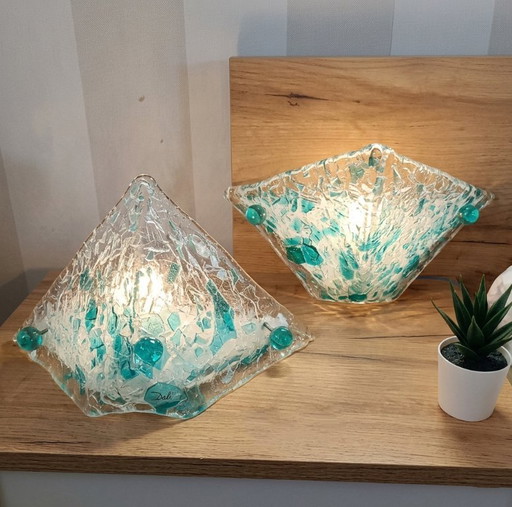 Set van twee luxe wandlampen - Murano glas van Sylcom Italia - Art Deco - Handgemaakt - Gemaakt in Italië - Nieuw