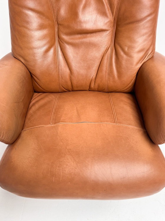 Poltrona reclinabile con pouf Hjort Knudsen, anni '90 – Poltrone relax, Leather, Wood, Vintage (photo 4 of 20)