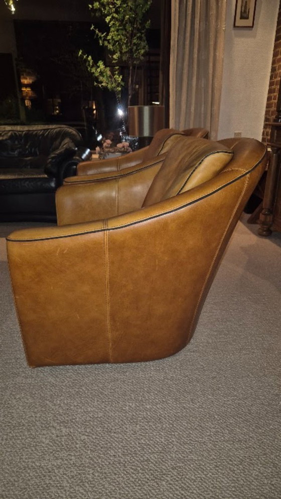 Set van 2 vintage clubstoelen van cognacbruin leer – Cuoietto Leather – Kok Wooninrichting Amersfoort (photo 13 of 19)