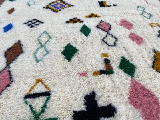 Beni Ouarain rug 300x200 cm – Cream wool with symbolic patterns – Rugs & carpets, Cotton (photo 4 of 13)