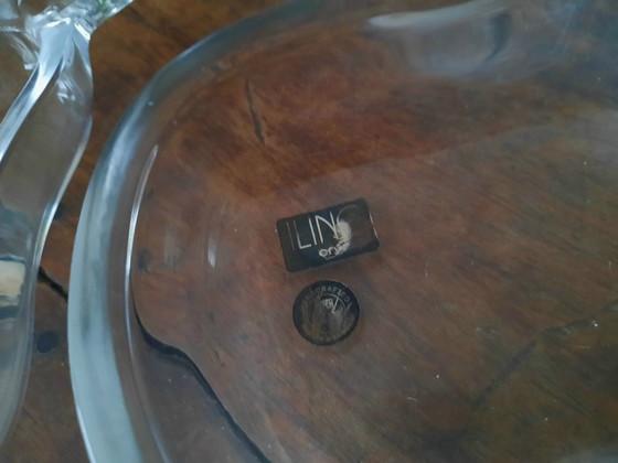 Image 1 of Vintage Glaskoch I-Line Crystal Bowl Set: Apple & Pear