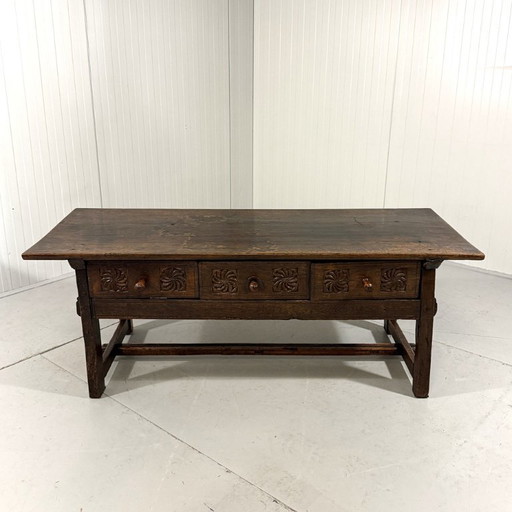 Brutalist antique Spanish coffee table 1880