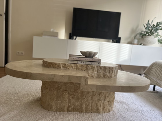 Image 1 of Tavolo da salotto vintage in pietra di Mactan