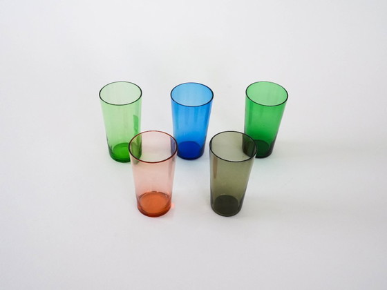 Image 1 of Set of coloured glasses, Finnish design, 1950s, designer: Tapio Wirkkala, manufacturer: Iittala