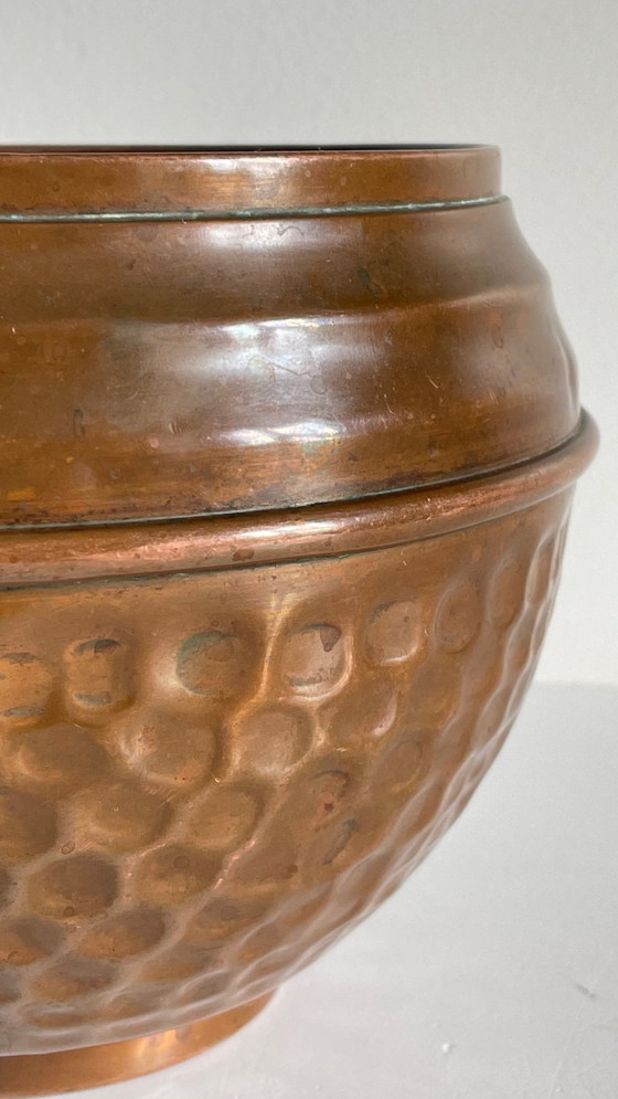 Image 1 of CACHE-POT par VILLEDIEU Cuivre à Patine Vintage