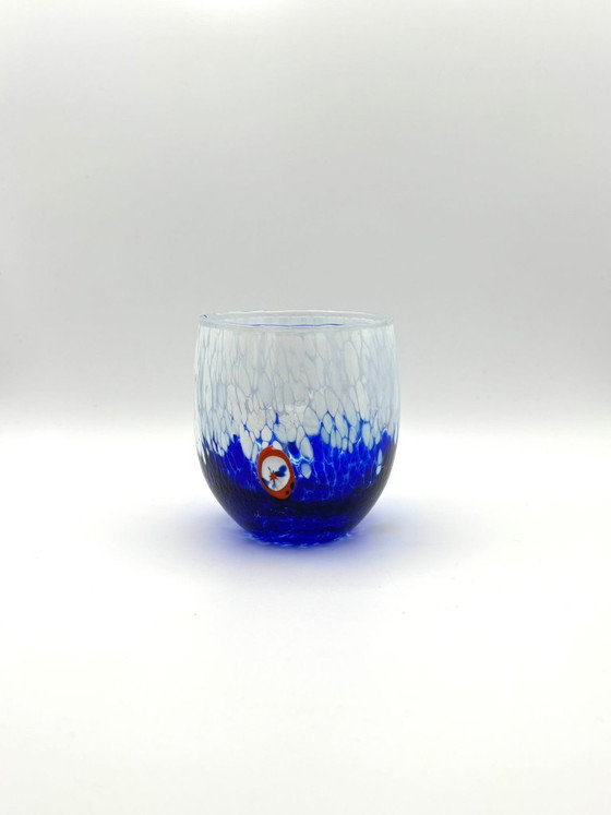 Image 1 of Set di 6 bicchieri in vetro soffiato veneziano con murrine Effetre Murano fuse nel vetro, hand made in italy.