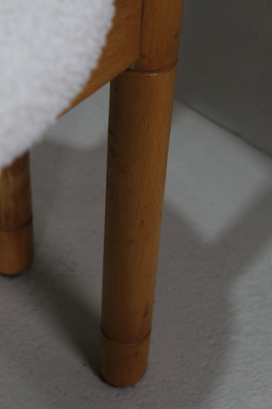 Image 1 of 4x vintage eetkamerstoelen - teddy en hout, jaren '70