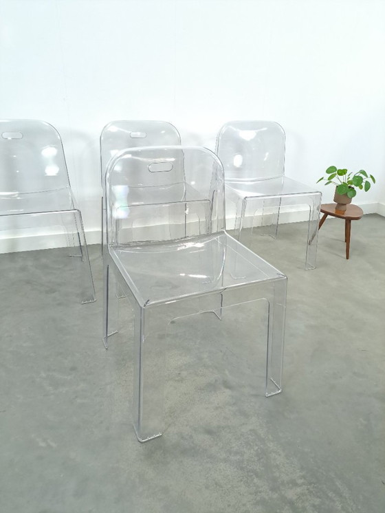 Image 1 of Design plexiglas stapelbare stoelen Trono by Sottsass Associati 2005 Segis Italy