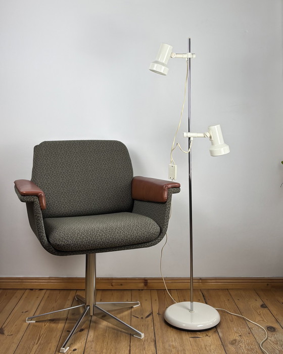 Image 1 of Vintage Floor Lamp MIWI Space Age 1970s, Adjustable Lamp, Hustadt Leuchten Germany, Mid Century Modern, 70s Industrial