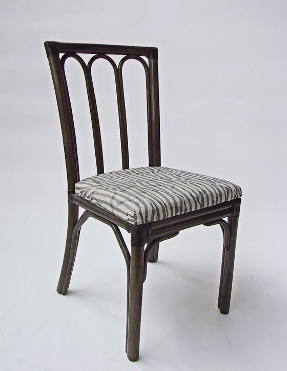 Image 1 of Eetkamerstoelen (6) gemaakt van rotan en bamboe door McGuire, VS, jaren 70