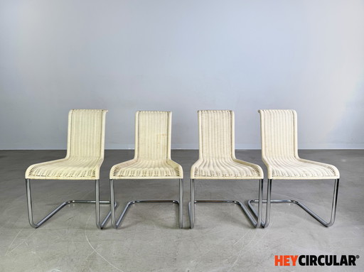 Original set of 4 Tecta cantilever chairs B20 Jean Prouvé cantilever chair