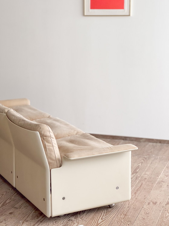 Image 1 of Mid-Century Modernes Lounge-Sofa aus Glasfaser und Wildleder von Dieter Rams für Vitsoe, Deutschland, 1960er Jahre