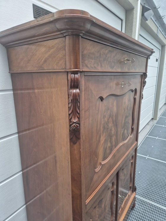 Beautiful antique Biedermeijer secretaire / cabinet, Sideboard, Wood, Brown (photo 4 of 13)