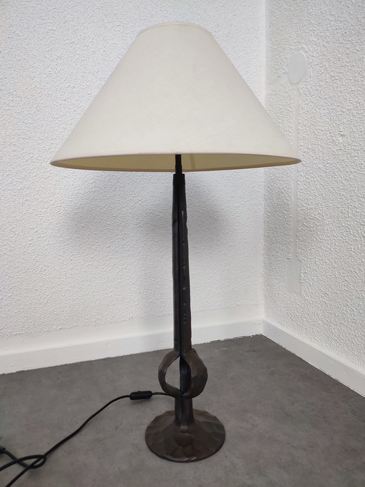 1970S - cast iron - BRUTALIST lamp