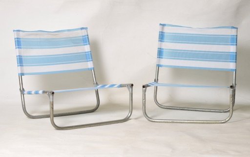 Coppia di sedie da spiaggia vintage anni '70