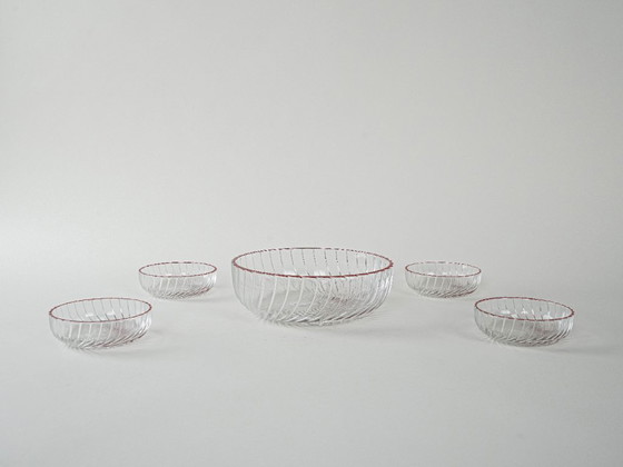 Image 1 of Set di insalatiere in vetro, design italiano, anni '70, produzione: Italia