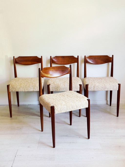 Satz von 4 Vintage Dänische Stühle 1960s