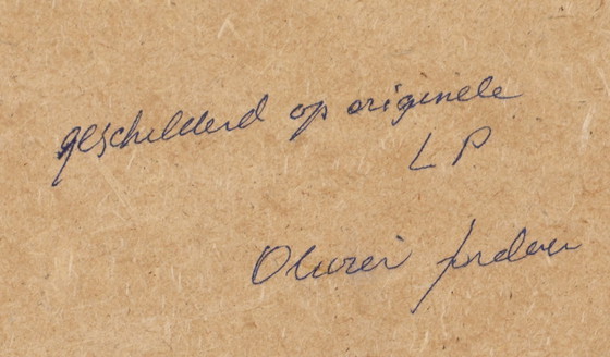 Image 1 of Oliver Jordan (1958) - Portret van George Harrison - 2005 - Olieverf op een LP - 43 x 43 cm