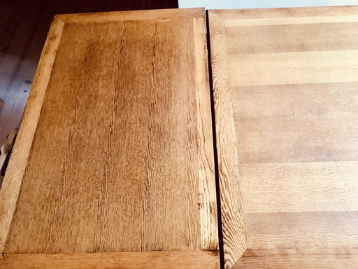 Tavolo in rovere da 140 cm con 2 prolunghe da 60 cm ciascuna! E 6 sedie abbinate. – eettafels, Textile, Wood (photo 2 of 5)