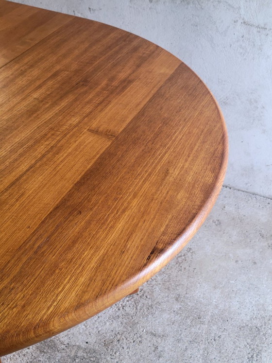 Mesa de comedor danesa extensible de teca maciza 1960, Mesas de comedor, Madera, Marrón (foto 5 de 10)