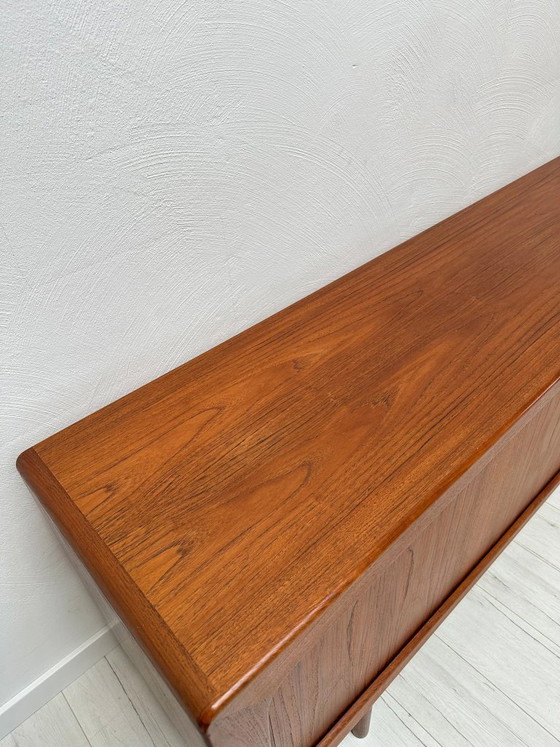 1960s Vintage Large Danish Design Teak Sideboard with Tambour Doors, OMANN JUN, Wood, Brown (photo 9 of 19)