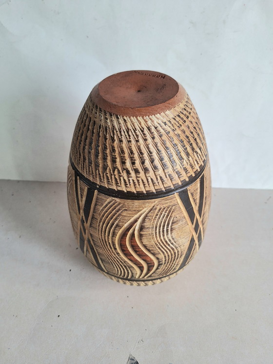 Image 1 of Vaso in terracotta vintage Sawa Keramik Germania tipo Sgraffito. Franz Schaderlapp 1960.