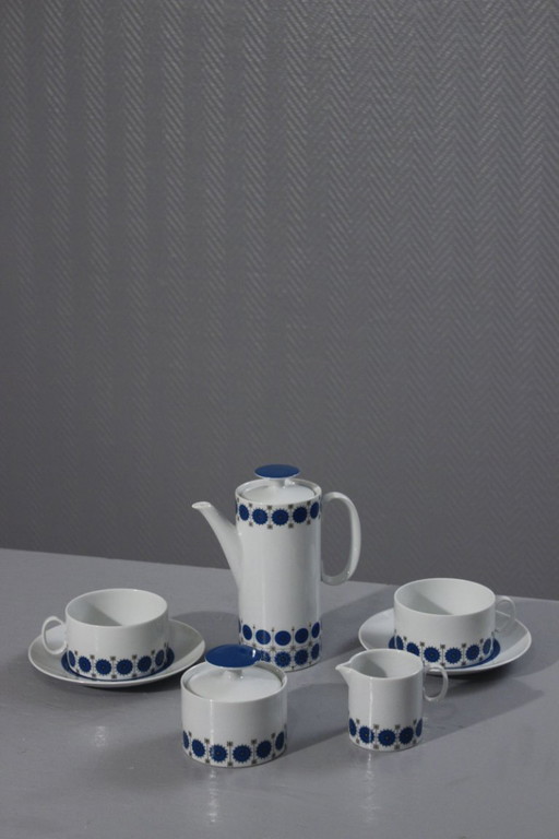 Vintage-Tête-à-Tête-Kaffeeservice aus Op-Art-Pop-Porzellan von Thomas Rosenthal, 1960er Jahre