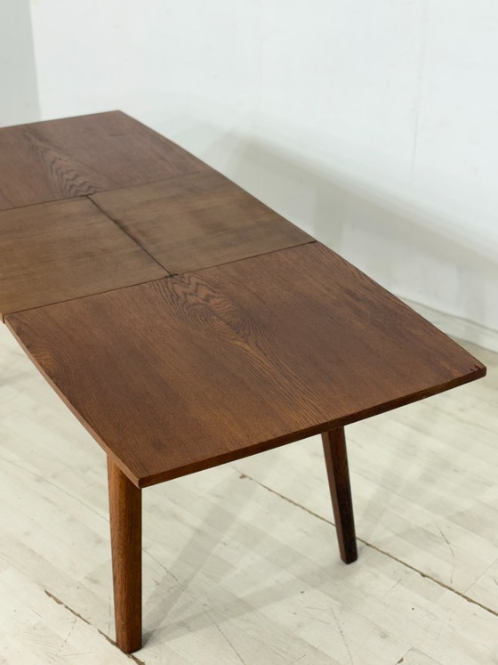 Image 1 of Vintage Dining Table / Mid-Century Extendable and Height-Adjustable Dining Table / 1960s Kitchen Table